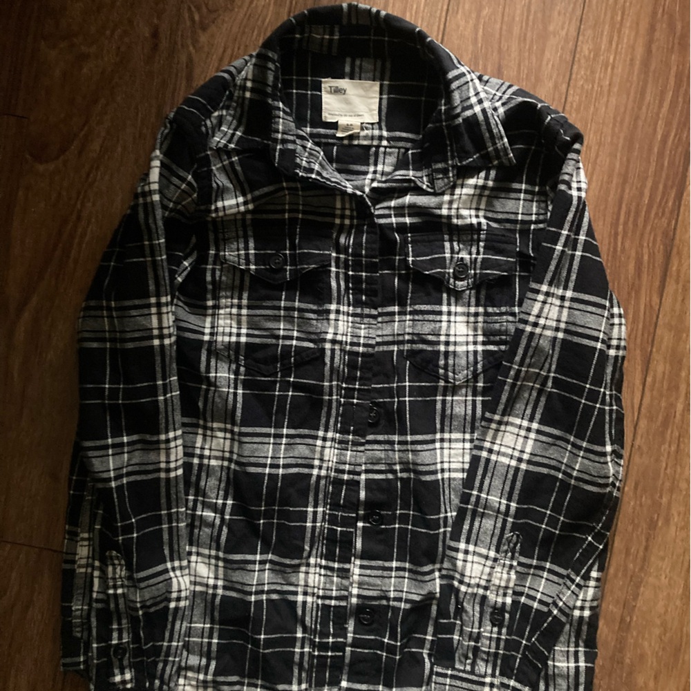 Black and White Tilley Plaid Shirt